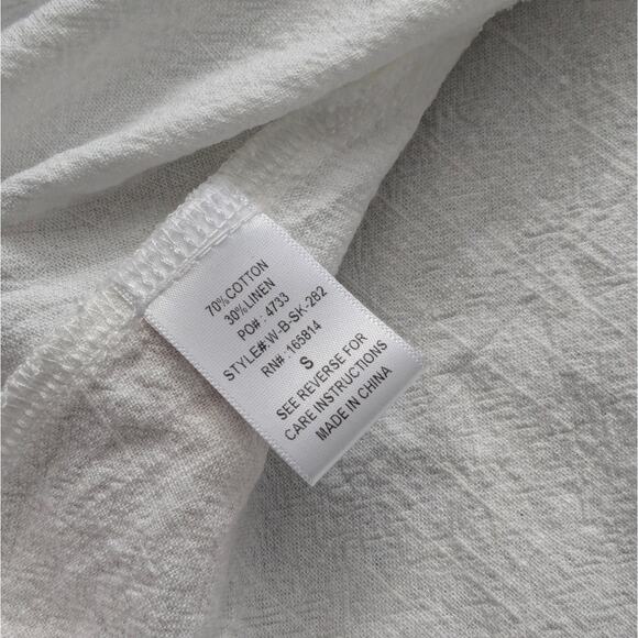 Jluxlabel Women's Noelia Linen Slit Maxi Skirt High Waist Side Zip White Size S - Picture 7 of 12